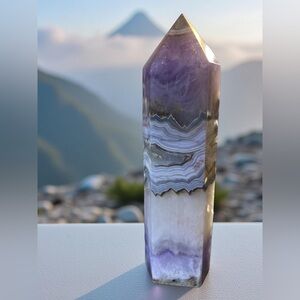 Amethyst Crazy Lace Agate Crystal Tower